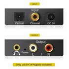 192khz Digital To Analog Audio Converter Dac Optical To Rca 3 5mm Jack Adapter