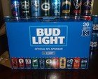 2017 Bud Light Nfl Kickoff Cans - Full 36 Can Set With Case - All Bottom Opened