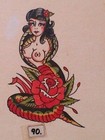Bob Shaw Tattoo Legend - Large Vintage Original Hand Painted Tattoo Flash