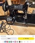 Singer 221 Black Featherweight Sewing Machine  With Case