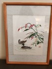 Vintage Chinese Silk Embroidery Mandarin Ducks Framed Asian Love Symbol Wall Art