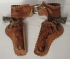 Vintage 1950 s Hubley Texan Jr  Dual Toy Cap Gun Holster Set