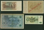 Germany 1908-1960 Banknotes  1908 100 Mark 1923 1 000 000 Mark 1942 5 Reichsmark