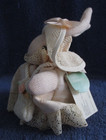 Russ Berrie 6 Inch Plush Dressed White Rabbit   li l Elegance 