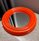 Vintage Mid-century Soviet Orange Mirror Plastic Frame Space Age Furniture