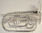 Demo Adams Mf1s Silver Marching French Horn  Key Of Bb - Case And Mouthpiece