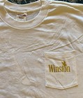 Winston Cigarettes Vintage Gold Eagle Promo Pocket T-shirt Xl White Nwot Nascar