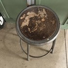 Vtg 25    Metal Industrial School Shop Stool 14    Seat Removable Back