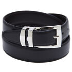 Men s Belt Reversible Bonded Leather Belts Silver-tone Buckle Over 20 Colors