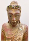 Wooden Gold Buddha Statue Burmese Vintage 44 5    1 13 Meters  Tall