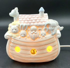 Vintage Enesco  noah s Ark  Porcelain Night Light lamp  Works  Light Incl  clean