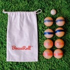 Bocceroll Complete Game Set Bamboo Ramp Wooden Balls Canvas Bags - New Kit