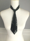 Black Lace Neck Tie Fairy Grunge Whimsigoth Sheer Punk Emo Alternative Indie euc