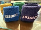Absolut Vodka Wrist Sweatbands Lot Of 4 New Yellow Green Blue Purple Low Ship 