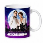 Moonlighting Tv Show Coffee Mug   80s Retro Bruce Willis Cybill Shepherd Ceramic