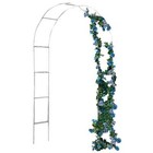 7 Ft Classic White Enamel Finish Walkway Arched Garden Plant Trellis