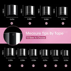500pcs Square French Short Nail Tips     Clear  Half Cover  Abs Material  10 Sizes