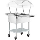Two Pan Open Well Electric Steam Table With 2-sided Sneeze Guard