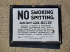 Original Porcelain Nyc Subway No Smoking No Spitting Sign Bmt Irt Balto Enamel