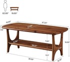 47 24    Solid Wood Coffee Table Modern Accent Center Tea Table For Living Room