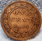 1891 High Grade Canada Large Cent Victoria Coin Canadian