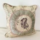 Croscill Anya Iris Gold Purple Green Pleated  Damask Floral Throw Bed Pillow 20   