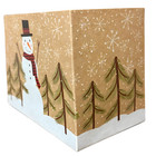 Christmas Gift Basket Box Empty Sturdy Cardboard Pack Of 6 Plaid Snowman