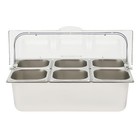 Ice Food Serving Display Tray Stainless Steel And Pc 6 Pans With 3 59qt Capacity