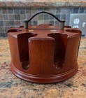 Bombay Rotating Wooden Poker Chip Caddy  Vintage 2001 No Chips Spins 