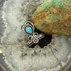 Carolyn Pollack Sterling Silver Teardrop Turquoise Decorated Ring For Women