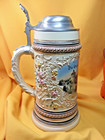 German Wwii Remembering My Service 3 R Pewter Lidded Beer Stein -c 1935