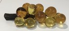 Vintage Mcm Grape Bunch Cluster Amber Yellow Large Acrylic Lucite 14 Balls