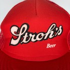 Stroh s Beer Hat Sportcap Men s Red Trucker Mesh Snapback Vintage Vtg