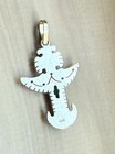 Rare Vintage 18k  yellow Gold Pre-columbian Tolima Style Emerald Pendant Charm