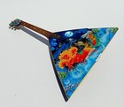 Balalaika Vintage Soviet Russian Folk Instrument Hand Painted Made Moskov 1956