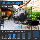 Reli 30-33 Gallon Trash Bags Heavy Duty Black Large Garbage Bags 250 Count Bulk