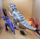 4 Various Dinosaur Plastic Toys   Walking T-rex W light   Sound  And Others         