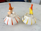 Set Of 2 Vtg 1958 Holt Howard Pixieware Mustard   Ketchup Jar Lid Spoon   Ladle