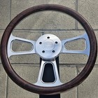 16 Inch Billet Semi Truck Steering Wheel With Burlwood Hydro Dipped Wrap