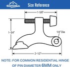 2 Pack Hinge Pin Door Stopper Adjustable Heavy Duty Black Door Stop W Rubber Tip