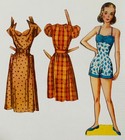  three Sisters  1950 s Original Vintage Paper Dolls - 3 Doll   9 Wardrobe