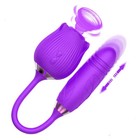 2 In 1 Dual Rose Vibrator Sucking Sex Toy 10 Speed Waterproof purple 