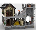 Medieval Harbor With Quay  Castle Wall  Watchtower And Tavern 2053 Pieces New