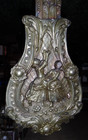 Damaged Large Antique Brass Repousse Clock Pendulum - 37 5 