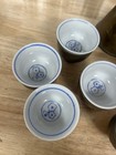 Engraved Metal Tea Set Floral Gold Blue White W  Teapot 6 Ceramic Cups Lid