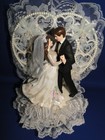 New Elegant Wedding First Dancing Couple Caketop   Lace Heart    371
