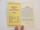 Vintage Booklet  Instructions In The Methods Of Seat Weaving By H h  Perkins