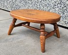 Vintage Primitive Farm House Solid Wood Oval Step Stool