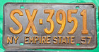 Set Of 4 Vintage New York Ny Empire State License Plates  1957  1959  1961  1963