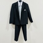 Boys Suits 5 Pieces Black Kids Children Formal Dress Size 8-10 Nwot
